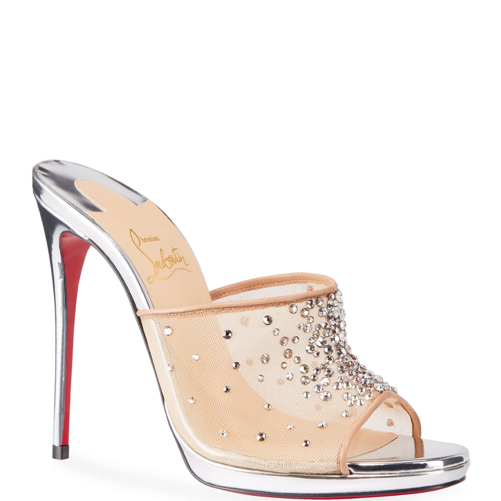 Christian Louboutin Violas Mule Size 10B/40 Silver